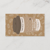 Brown Editable Coffee House Stamp Loyalty Card ロイヤリティカード (裏面)