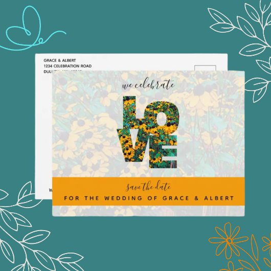 Brown-eed Susan's LOVE日付はがきを保存 ポストカード