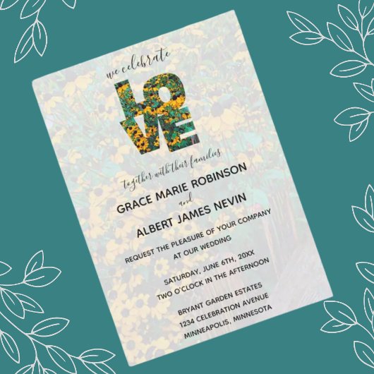 Brown-eed Susan's LOVE letters 結婚's 招待状