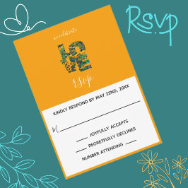 Brown-eed Susan's LOVE OrangeをテーマにしたRSVPカード 出欠カード