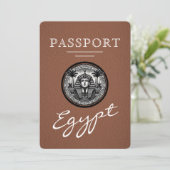 Brown Egypt Passport Wedding Invitation 招待状 (スタンド正面)