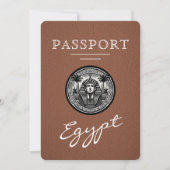 Brown Egypt Passport Wedding Save the Date セーブザデート (正面)