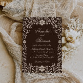 Brown Elegant Garden Wedding  招待状