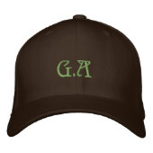 Brown Embroidered Cap with Personalized Initials  刺繍入りキャップ (正面)