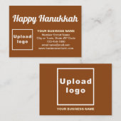 Brown Enclosureカードでのビジネス向けハヌカー挨拶 エンクロージャーカード (正面/裏面)