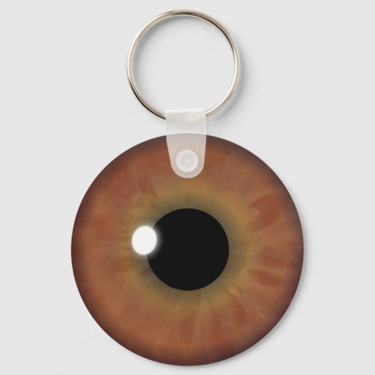 Brown Eye Iris Eyeball Cool Custom Round Key Chain キーホルダー (正面)