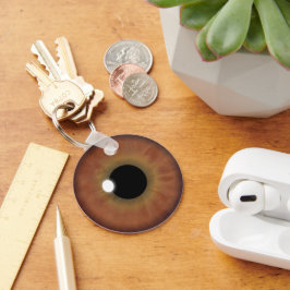 Brown Eye Iris Eyeball Cool Custom Round Key Chain キーホルダー