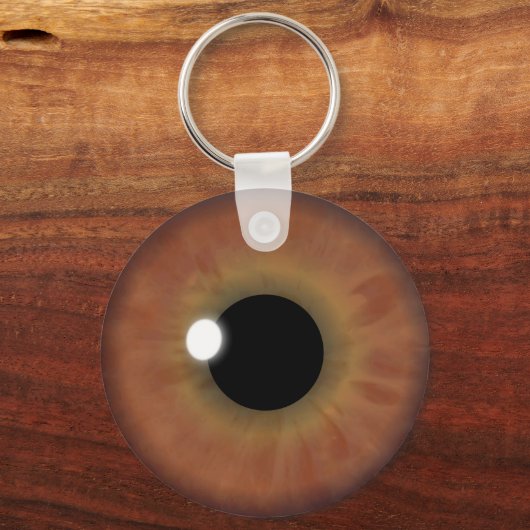 Brown Eye Iris Eyeball Cool Custom Round Key Chain キーホルダー (正面)