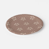 Brown Fall Flower Stripes ペーパープレート (アングル)