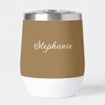 Brown Fall Name Modern Elegant Monogram Boho<br><div class="desc">Elegant,  rustic,  simple,  monogram,  minimalist,  name,  brown,  fall,  thermal wine tumbler. Beautiful,  trendy design.</div>