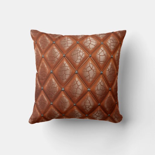 Brown Faux Leather Pattern クッション (裏面)