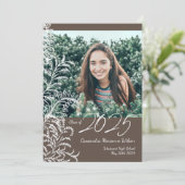 Brown Ferns Vintage Photo Graduation Announcement 招待状 (スタンド正面)