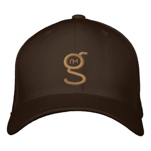 Brown Flex Fit Cap w Embroided I'm G Logo 刺繍入りキャップ (正面)