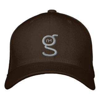 Brown Flex Fit Cap w Khaki I'm G Logo 刺繍入りキャップ