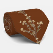 Brown Floral ネクタイ (ロール)