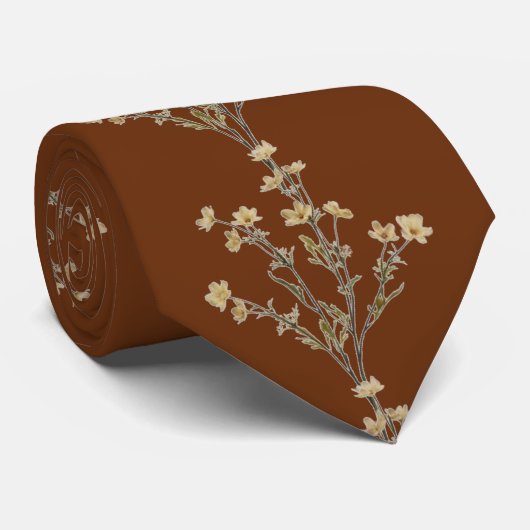 Brown Floral ネクタイ (ロール)
