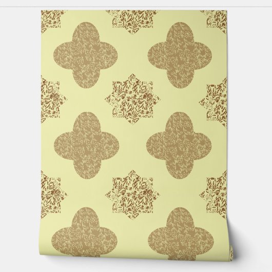 Brown Floral Arabesque Wallpaper 壁紙 (ほどく)