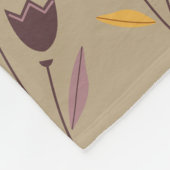 Brown Floral Arrangement Pattern フリースブランケット (角)