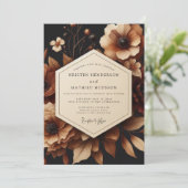 Brown Floral Opulent Wedding 招待状 (スタンド正面)