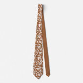 Brown Floral Pattern Custom Necktie ネクタイ (正面)