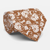 Brown Floral Pattern Custom Necktie ネクタイ (ロール)