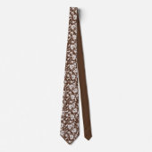 Brown Floral Pattern Custom Necktie ネクタイ (正面)