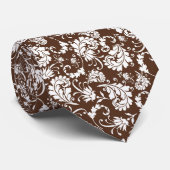 Brown Floral Pattern Custom Necktie ネクタイ (ロール)