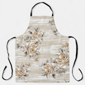 brown flowers pattern on texture backgroundpattern エプロン (正面)