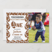 Brown Football Birthday Invitations with photo 招待状 (正面)