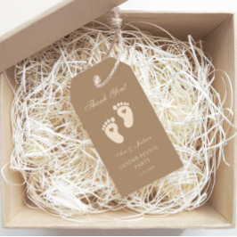 Brown Footments Gender Reveal Thank You ギフトタグ