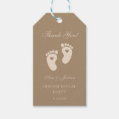 Brown Footments Gender Reveal Thank You ギフトタグ (正面)