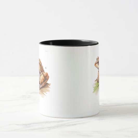 Brown Forest Frog Coffee Mug Earthy Nature Art  マグカップ (中央)