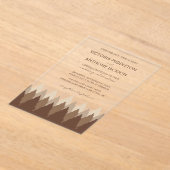 Brown Forest Range Woodland Wedding アクリル招待状 (レイダウン)