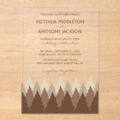 Brown Forest Range Woodland Wedding アクリル招待状 (正面)