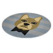 Brown French Bulldog, Stripes カッティングボード (角)