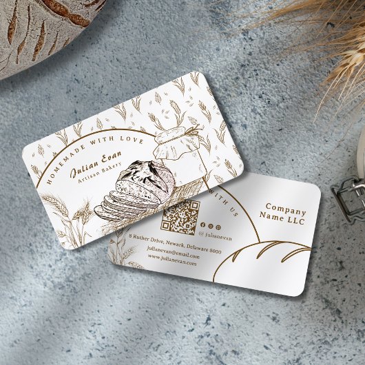 Brown Freshly Baked Sourdough Homemade Bread 名刺