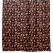 Brown Funny Unique Sweet Chocolate Pattern  シャワーカーテン (正面)