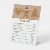 Brown Gingerbread Cookie – クリスマスの価格表 台座サイン (正面)