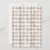 Brown Gingham Bow Frame Vintage Wedding 招待状 (裏面)