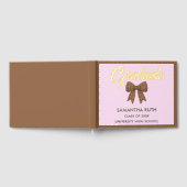 Brown Gingham Bow Graduation Party ゲストブック (全面)