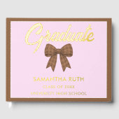 Brown Gingham Bow Graduation Party ゲストブック (正面)