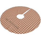 Brown Gingham / Plaid Pattern With Name Rustic ブラッシュドポリエステルツリースカート (アングル)