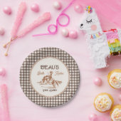 Brown Gingham Rodeo Party Paper Plates ペーパープレート (パーティー)