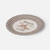 Brown Gingham Rodeo Party Paper Plates ペーパープレート (アングル)