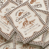 Brown Gingham Rope Rodeo Invitation 招待状