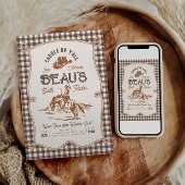 Brown Gingham Rope Rodeo Invitation 招待状