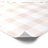 Brown Gingham Teddy Bear Neutral Baby Shower Paper ポスター (角)