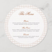 Brown Gingham Teddy Bear Neutral Baby Shower Paper メニュー (正面)