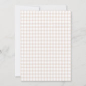 Brown Gingham Teddy Bear Neutral Baby Shower Paper 招待状 (裏面)