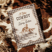 Brown Gingham Western Baby Shower Invitation 招待状